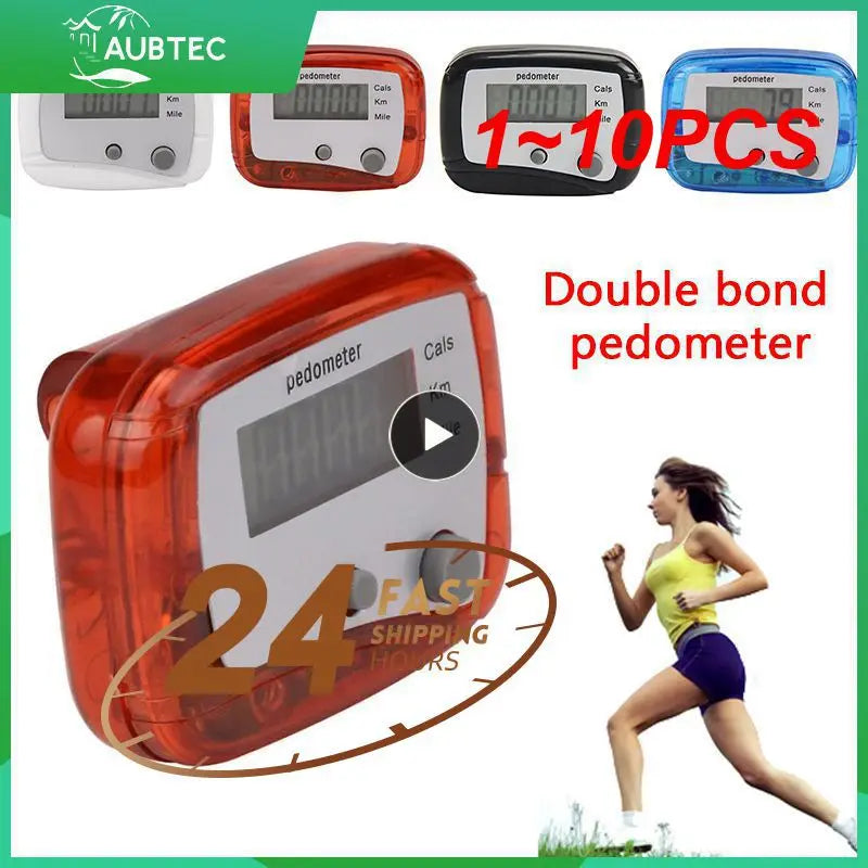 1~10PCS Pedometer Step Calorie Kilometer Counter Walking Design