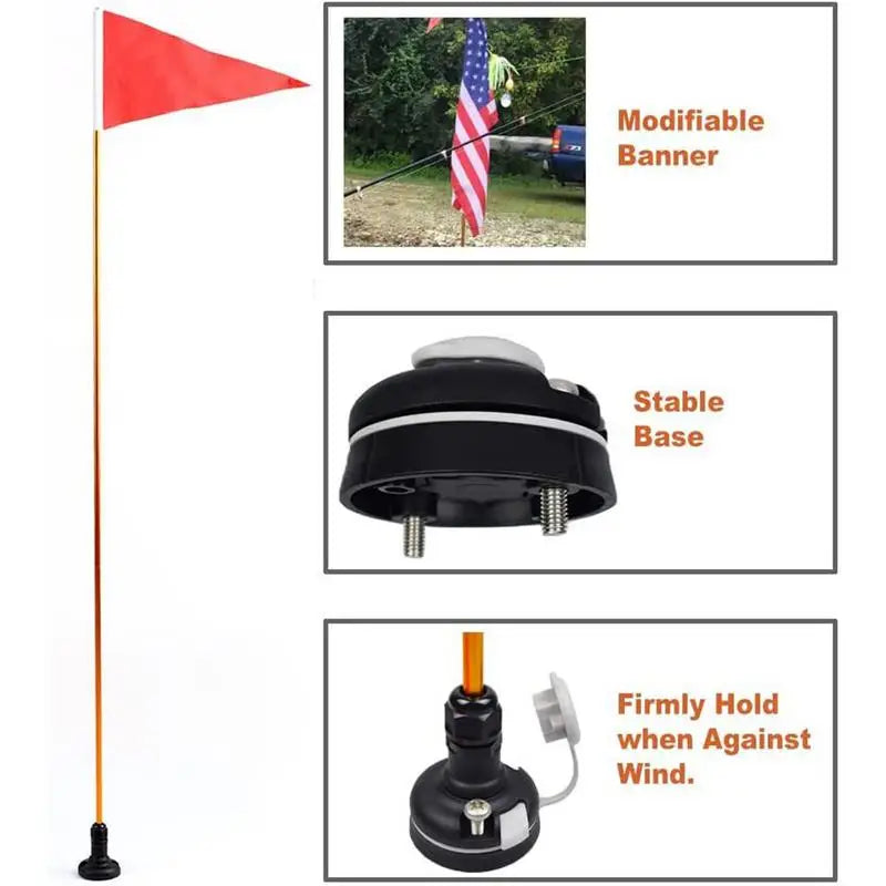 1.2m Fishing Canoe Kayak DIY Safety Boat Flag