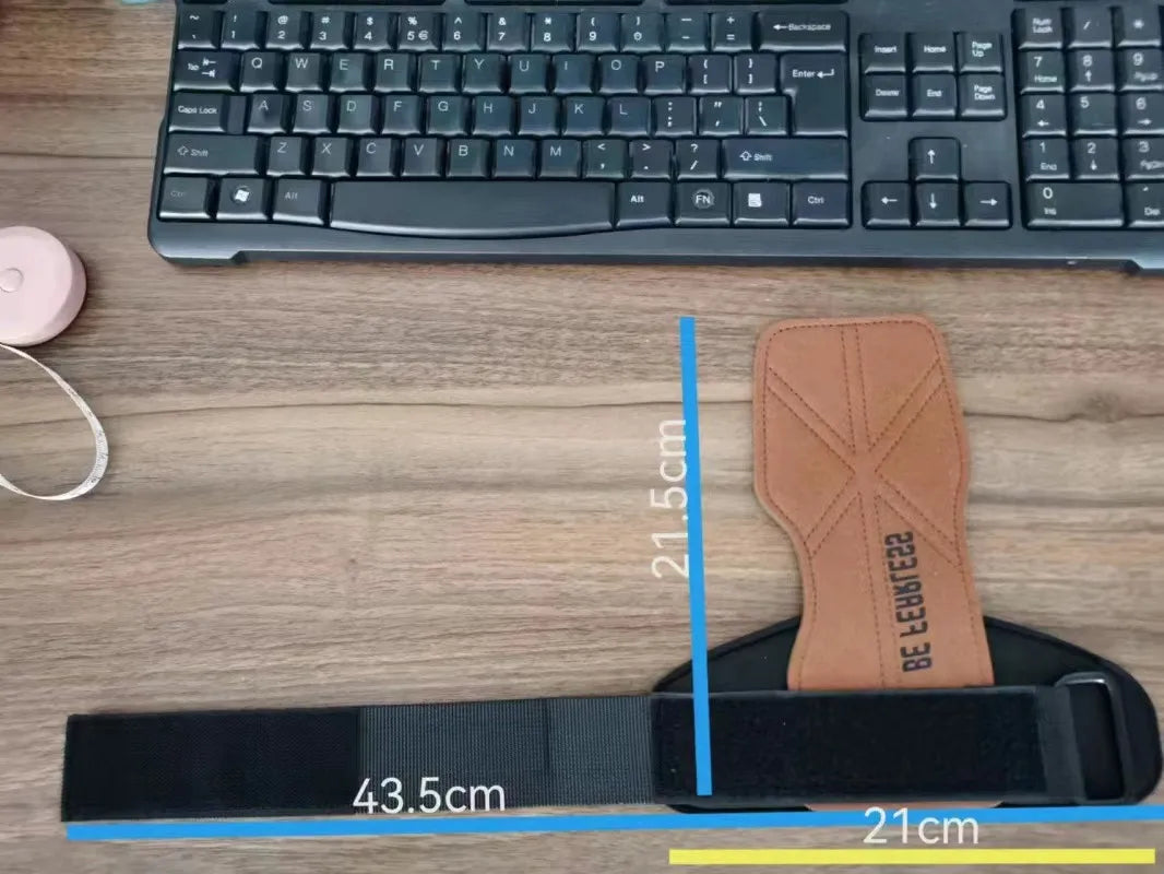 1 Pair Cowhide Gym Gloves Grips Anti-Skid Weight