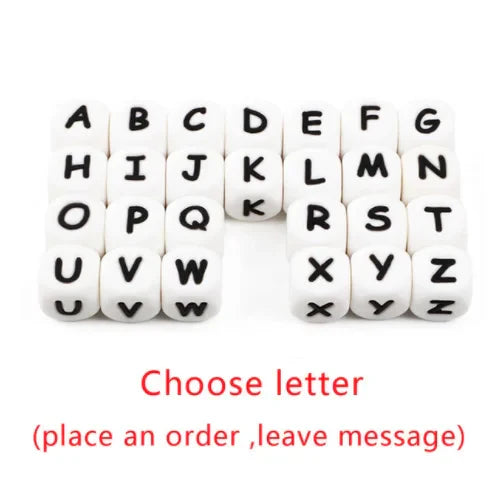 100Pcs Russian Letter Silicone Beads Baby Teether Beads