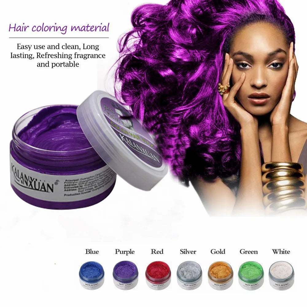 100g Hair Color Wax – 9 Colors, Disposable Styling Mud