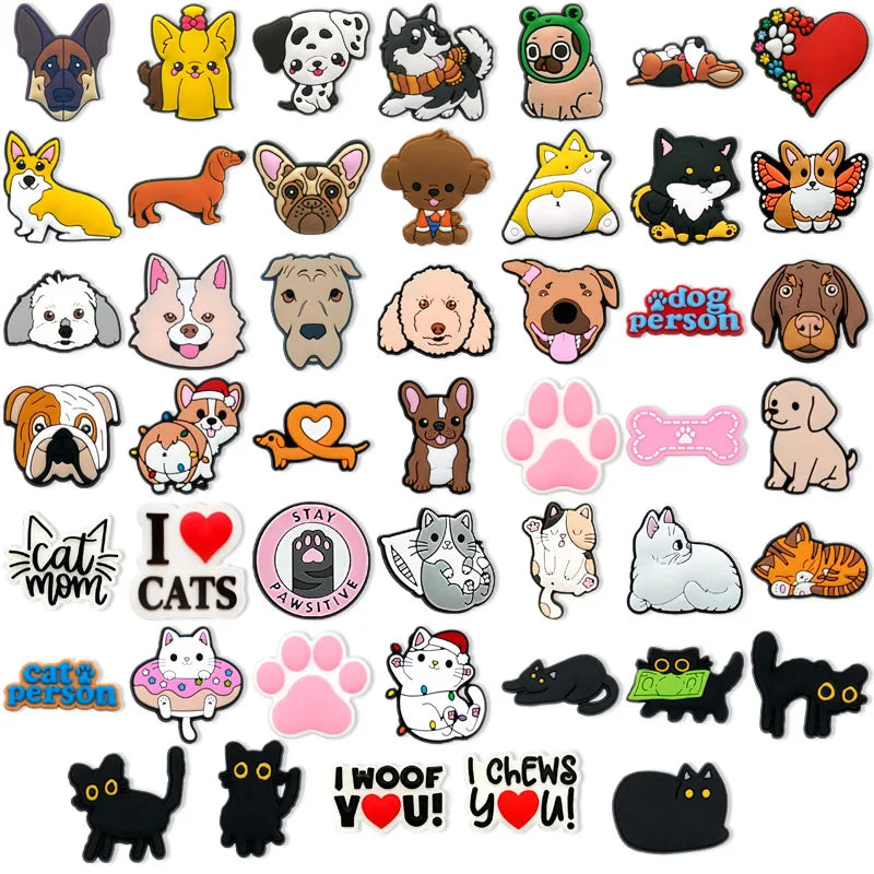 100pcs Dog ShoeCharms Pack for Classic Clog Cute