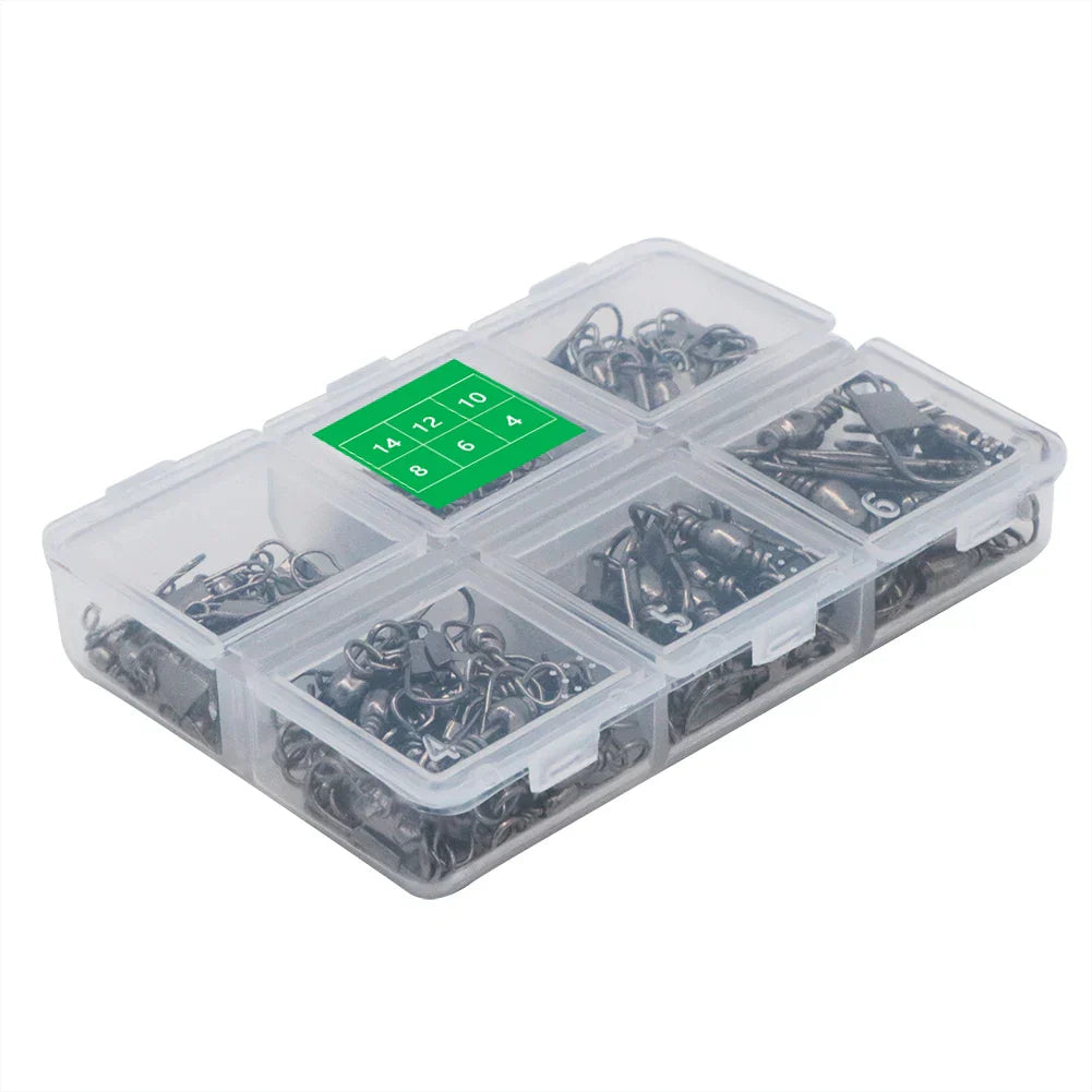 100pcs/box 6 Size Swivel Fishing Connector Snap Pin