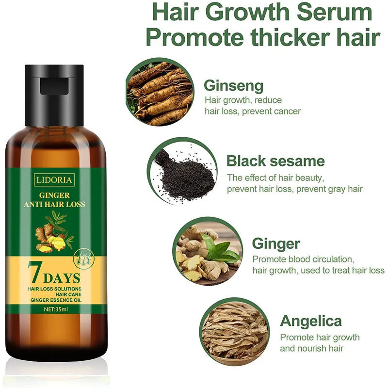 10Bottle Ginger Hair Growth Product Anti Hair Loss
