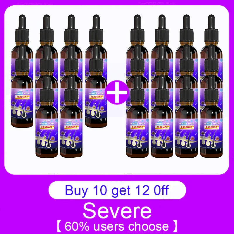 10PCS Gray White Hair Treatment Serum Liquid White