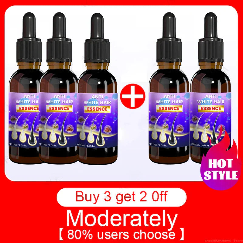 10PCS Gray White Hair Treatment Serum Liquid White