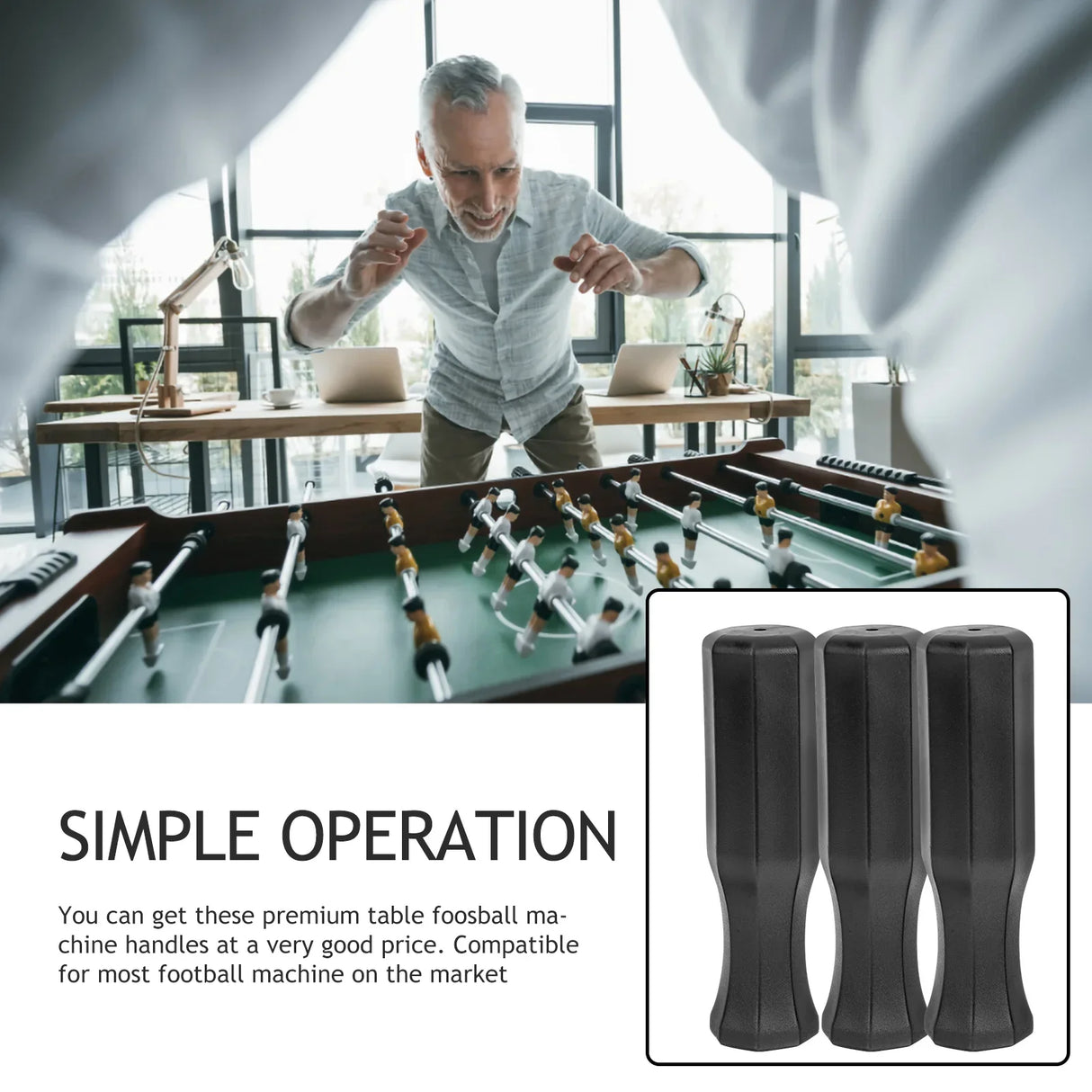 10Pcs Replaceable Foosball Handles Convenient Foosball Replacement Professional