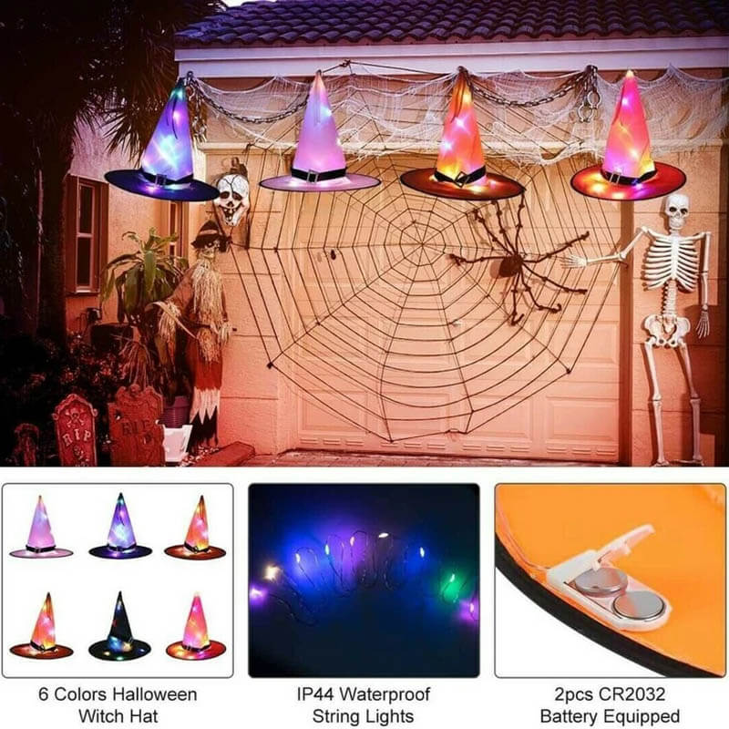 Glowing Witch Hat Decorations - 2 in 1