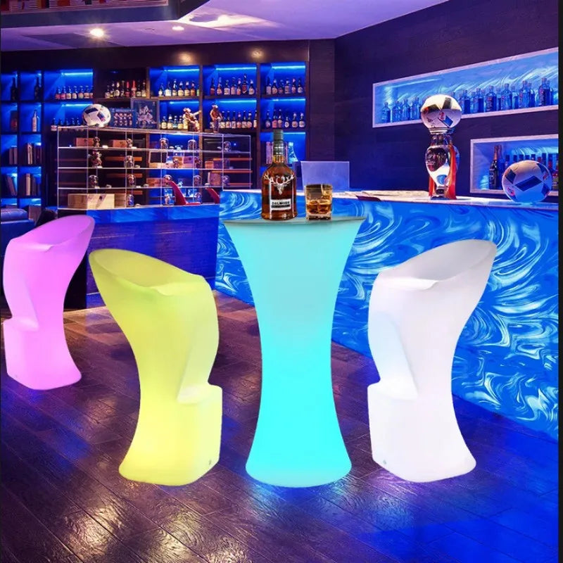 110CM LED Illuminated Round Cocktail Table Waterproof Bar