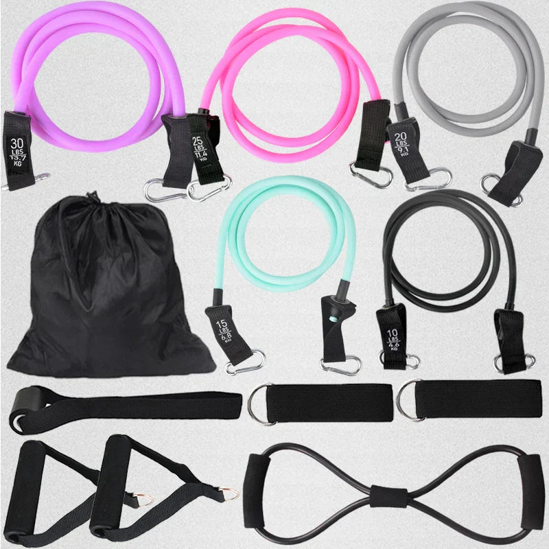 12PCS Resistance Bands Set Bodybuilding Home Gym Equipment