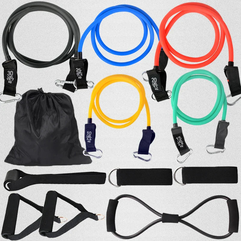 12PCS Resistance Bands Set Bodybuilding Home Gym Equipment