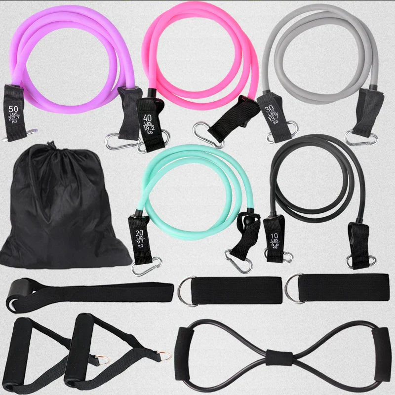 12PCS Resistance Bands Set Bodybuilding Home Gym Equipment