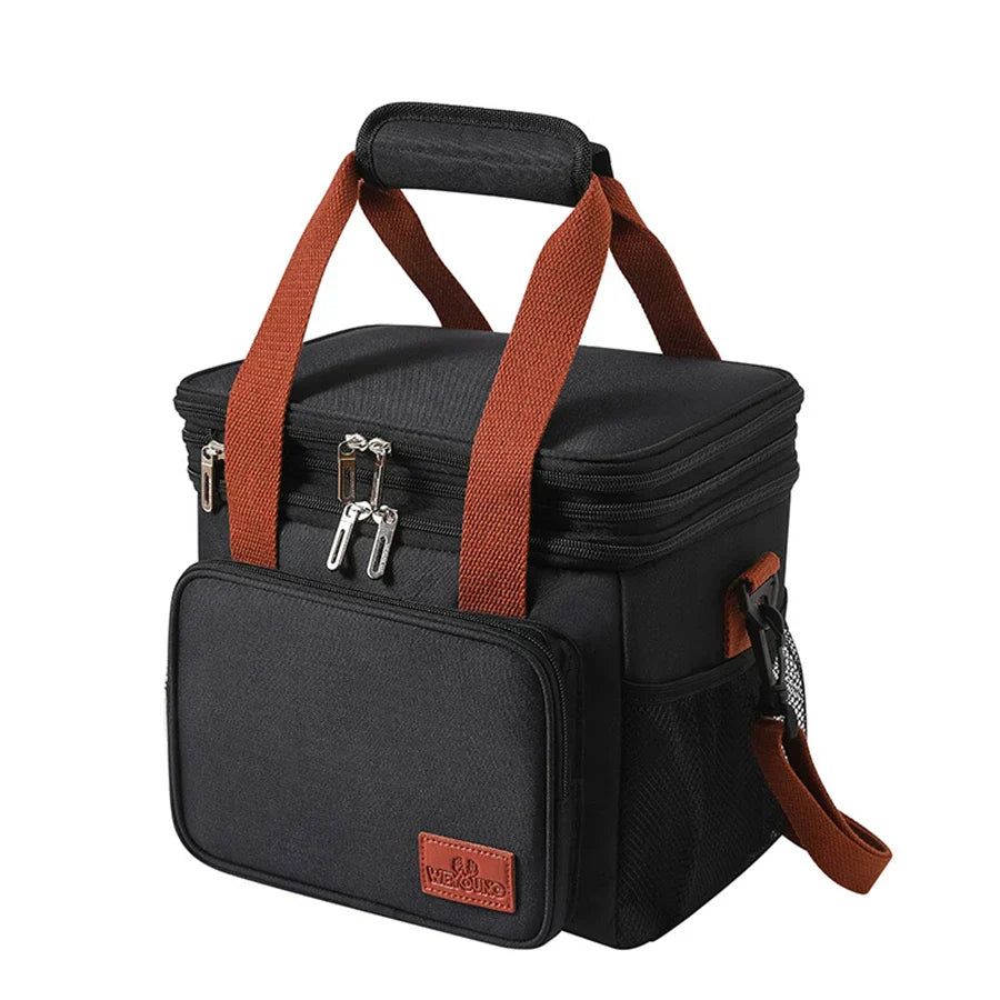 14L Portable Insulated Lunch Bag - Double Layer Waterproof Cooler Tote