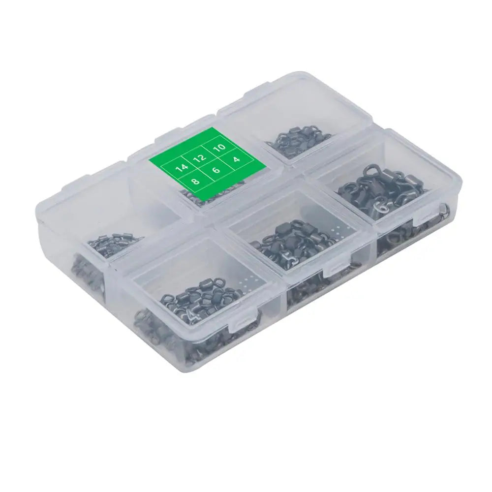 150pcs/1box 6 Size Fishing Swivel Solid Connector Ball