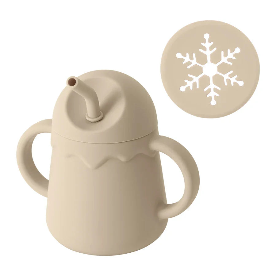 1PC Baby Silicone Double Lids Feeding Cup With