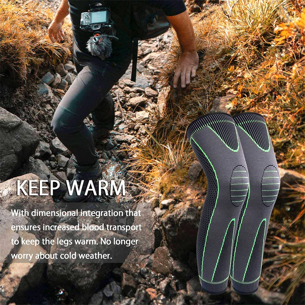 1Pair Sport Full Leg Compression Sleeves Knee Braces