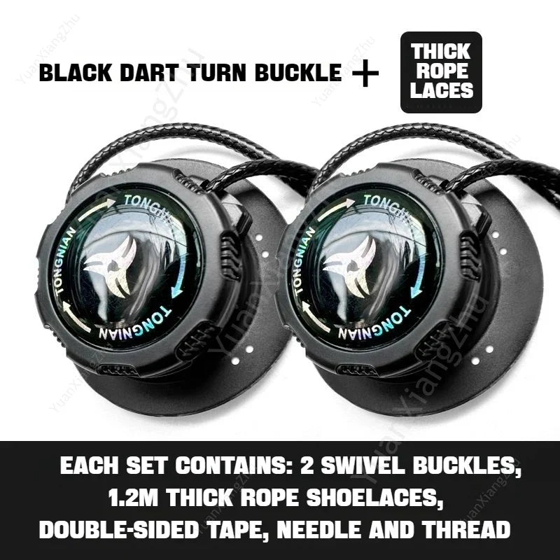 1Pair Swivel Buckle Automatic Shoelaces Without ties Adult