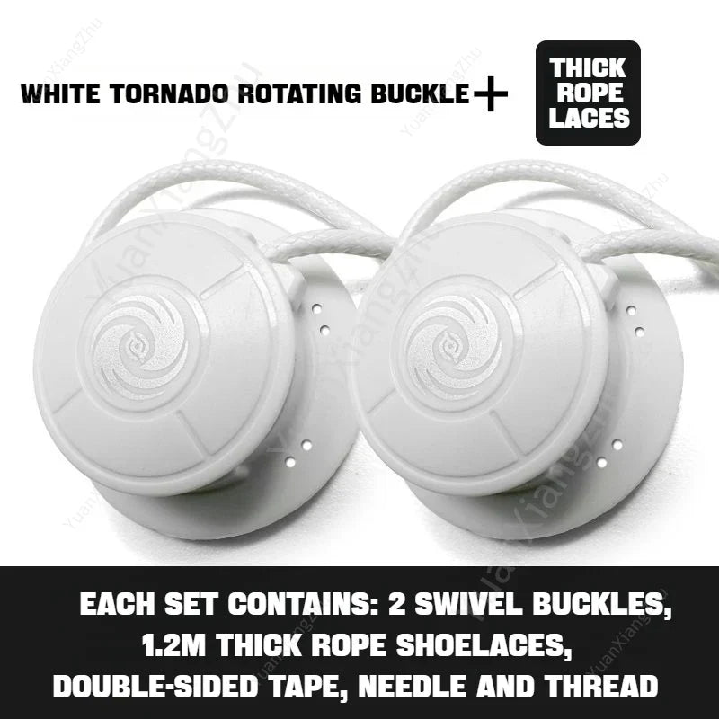 1Pair Swivel Buckle Automatic Shoelaces Without ties Adult