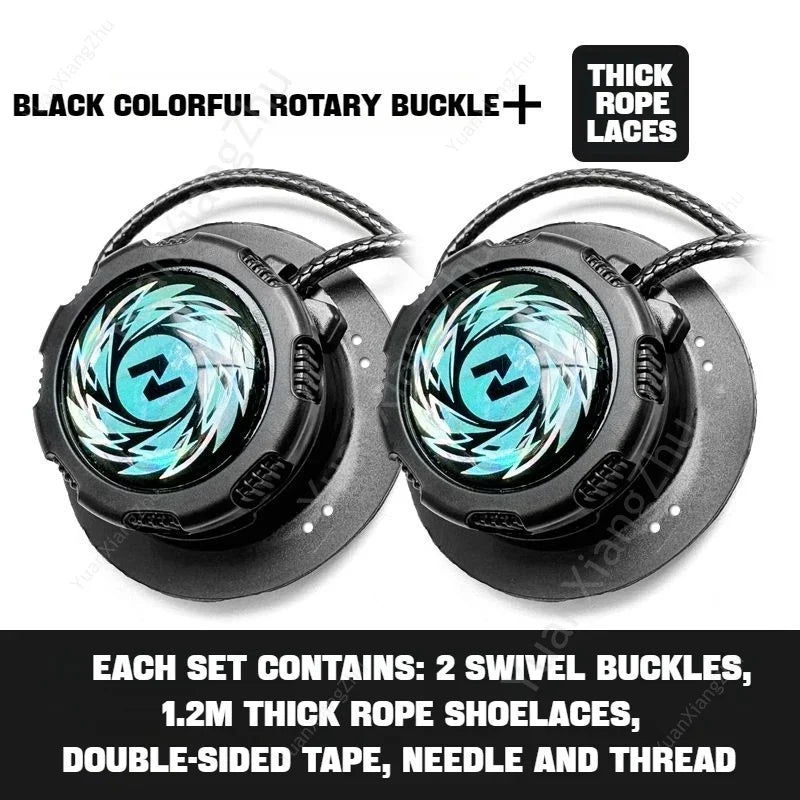 1Pair Swivel Buckle Automatic Shoelaces Without ties Adult
