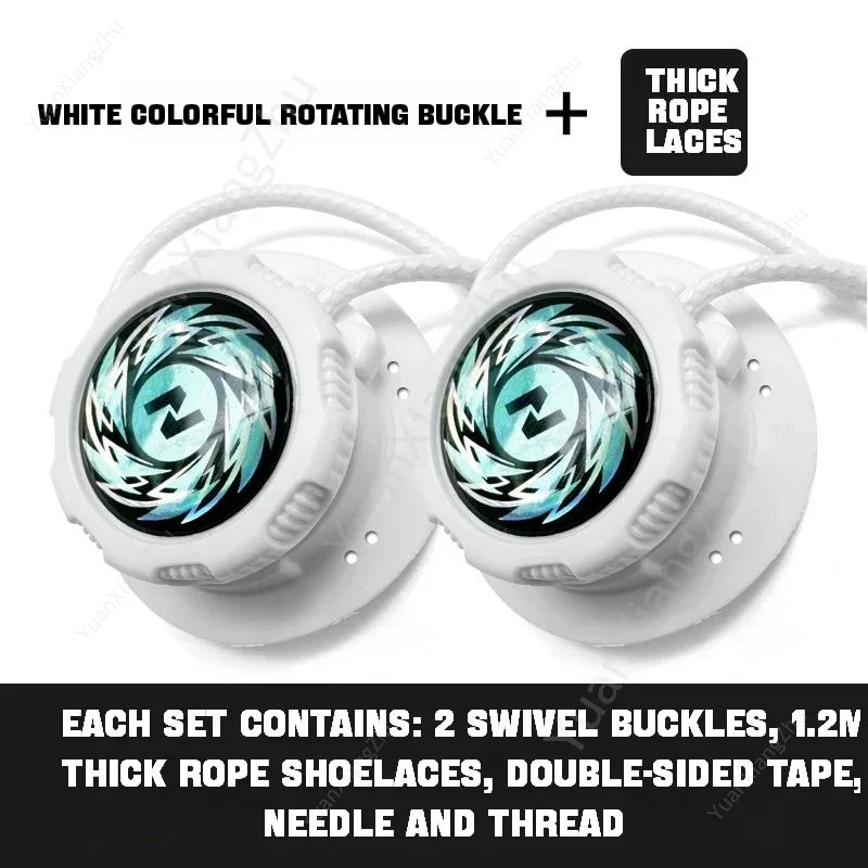 1Pair Swivel Buckle Automatic Shoelaces Without ties Adult