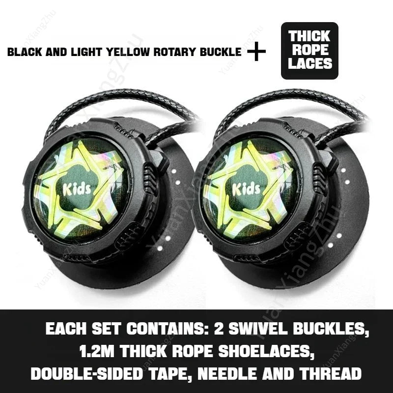 1Pair Swivel Buckle Automatic Shoelaces Without ties Adult