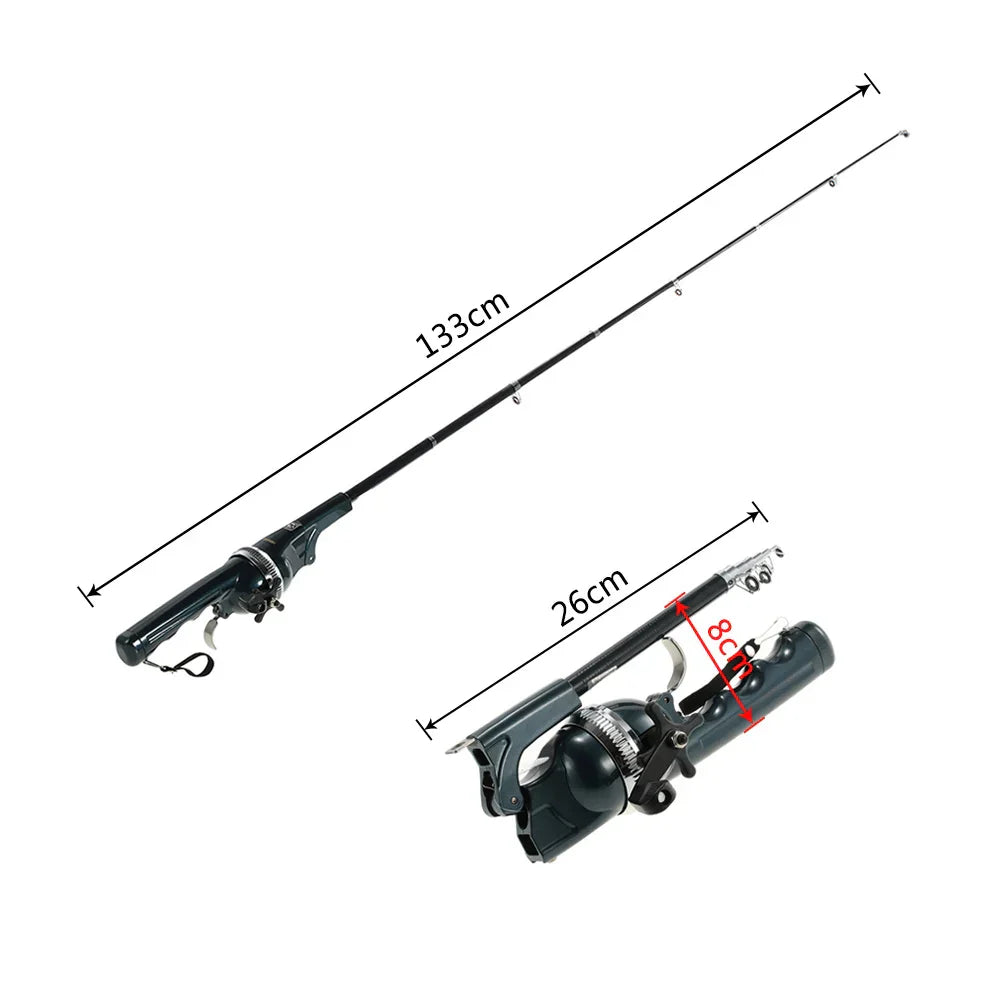 1Set/Bag Portable Folding Mini Fishing Rod Telescopic Epoxy