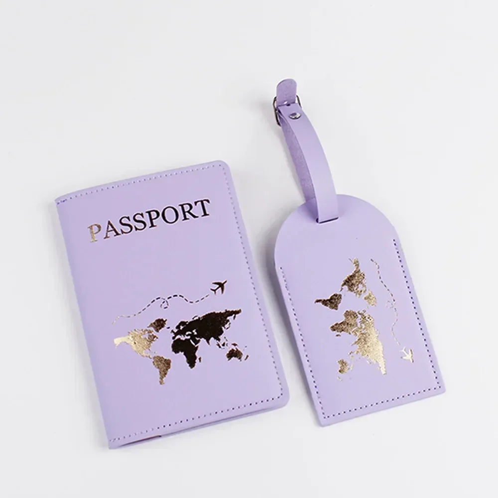 1Set PU Leather Flip Luggage Tag Light Soft
