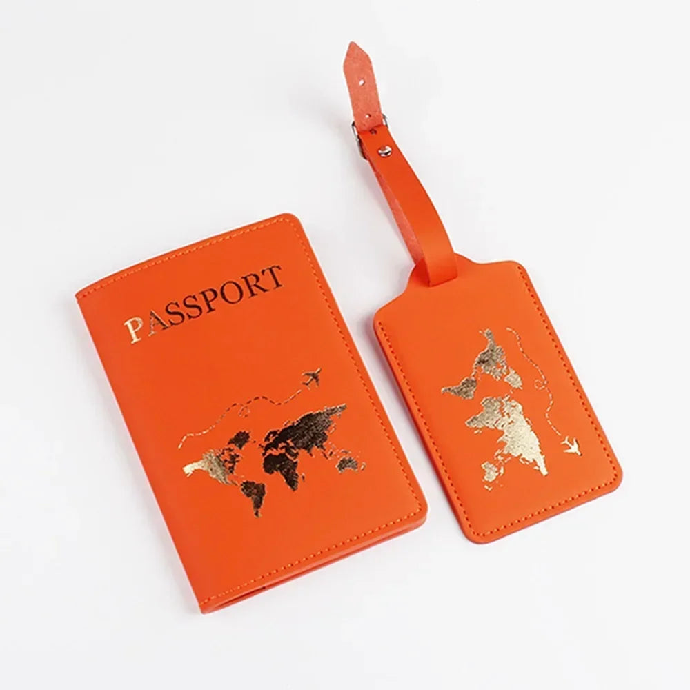 1Set PU Leather Flip Luggage Tag Light Soft