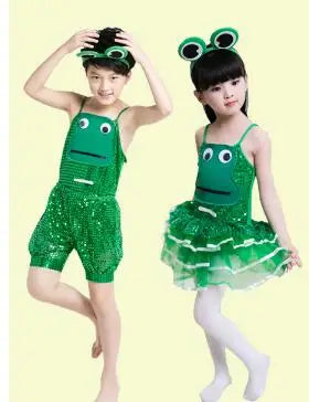 1pcs/lot children modern dance frog costume girl boy