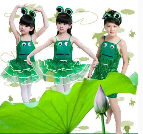1pcs/lot children modern dance frog costume girl boy