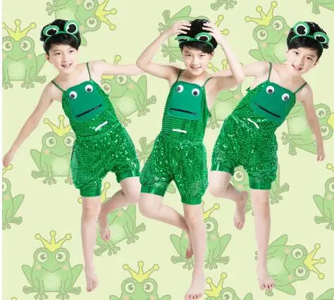 1pcs/lot children modern dance frog costume girl boy