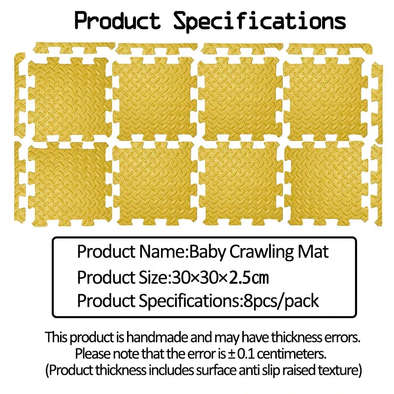 2.5CM Thick 30x30 Solid Color Baby Play Mat – Eco-Friendly Puzzle Carpet