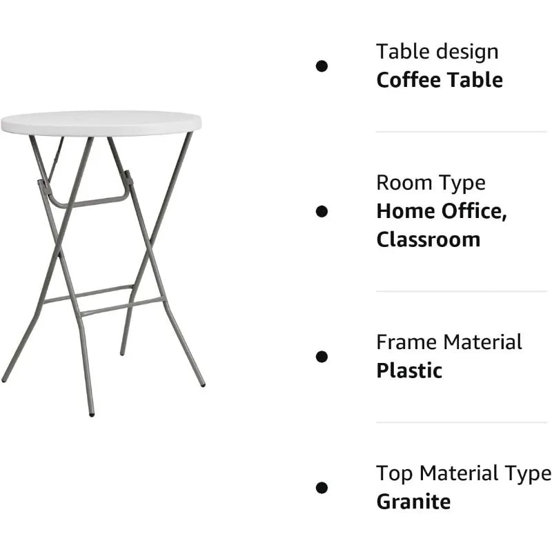 2.6' Round Folding Bar Height Table for Parties
