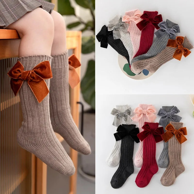 2020 Winter Kids Socks Toddlers Girls Big Bow