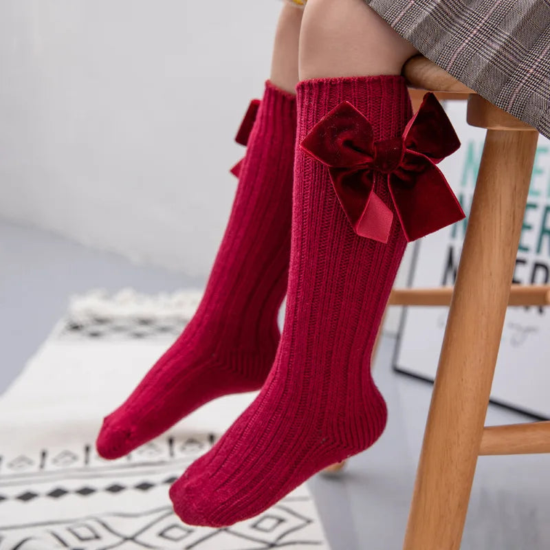 2020 Winter Kids Socks Toddlers Girls Big Bow