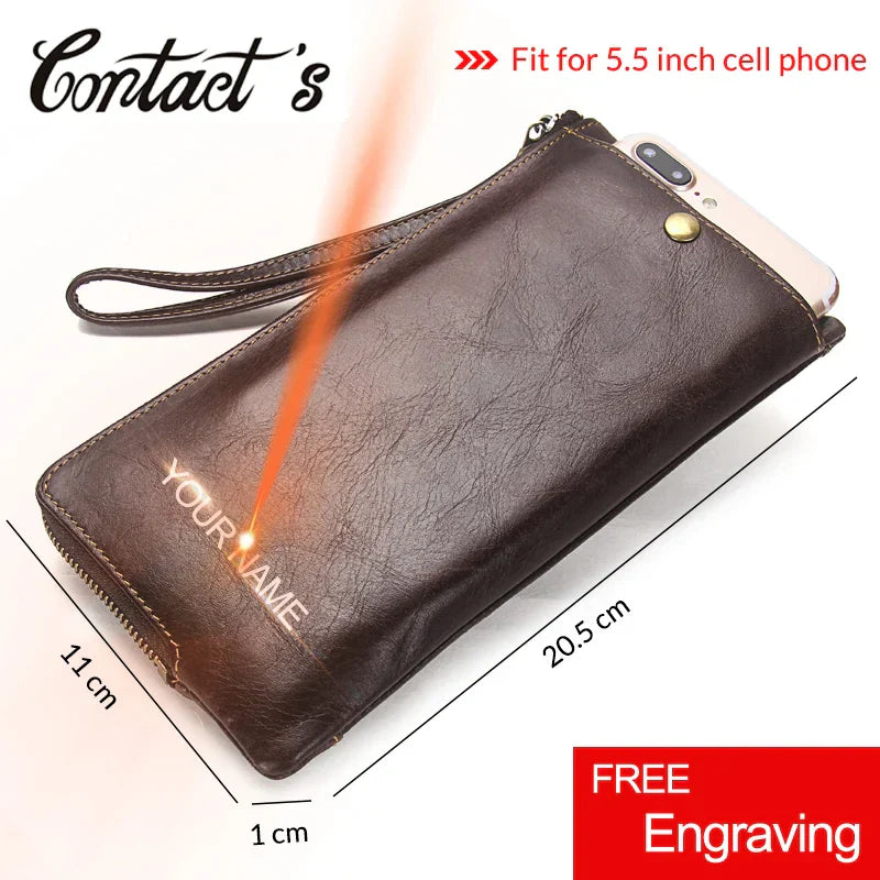 2022 Men's RFID Genuine Leather Wallet Clutch with Free Engraving