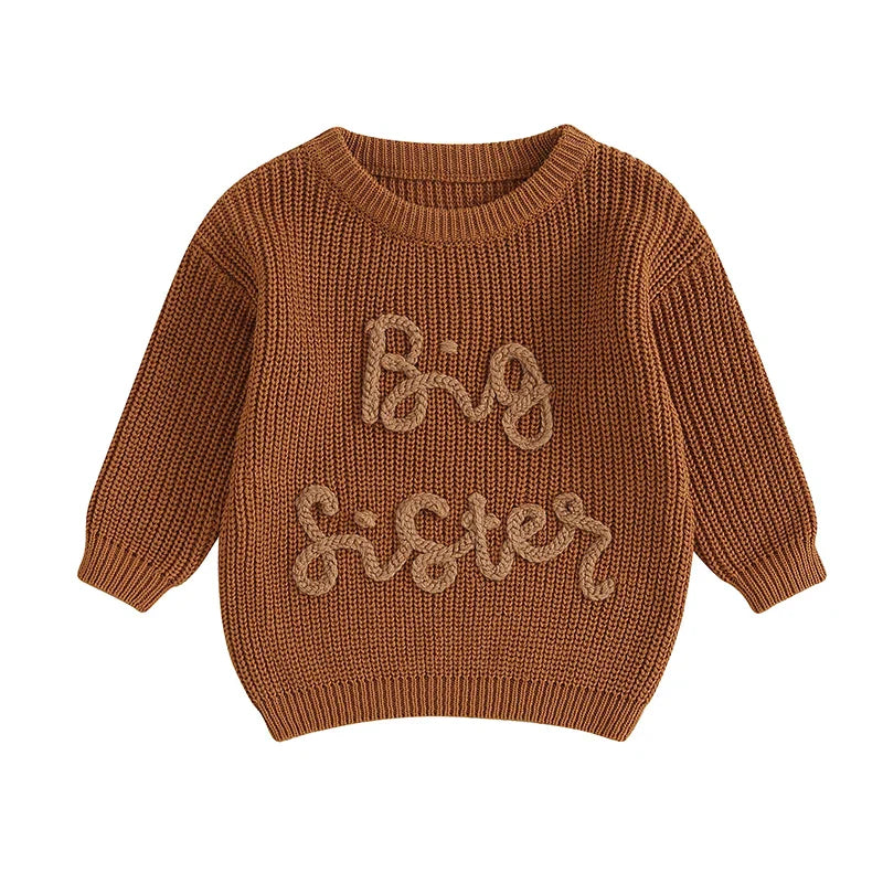 2023-08-18 Lioraitiin 18M-5Y Kids Girls Sweater Letter Embroidery