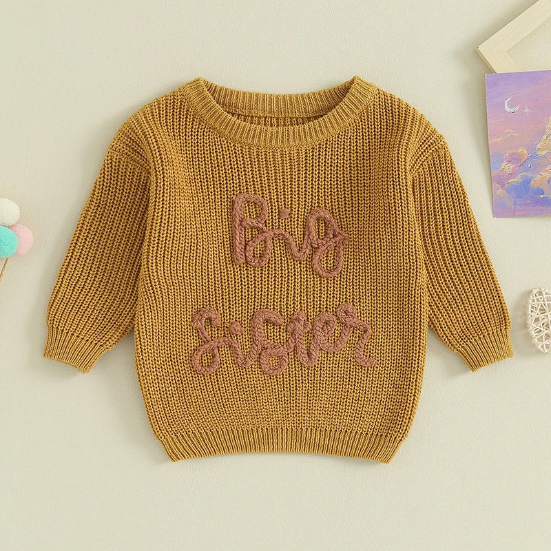 2023-08-18 Lioraitiin 18M-5Y Kids Girls Sweater Letter Embroidery