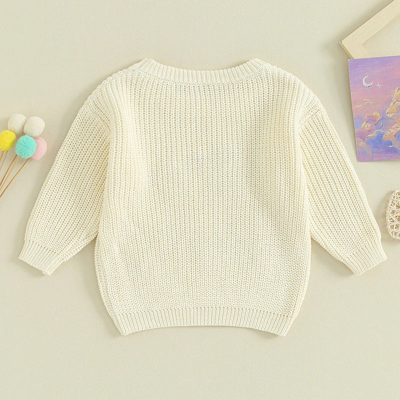2023-08-18 Lioraitiin 18M-5Y Kids Girls Sweater Letter Embroidery