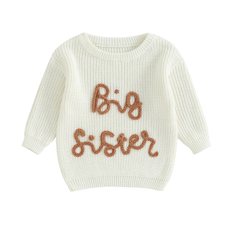 2023-08-18 Lioraitiin 18M-5Y Kids Girls Sweater Letter Embroidery