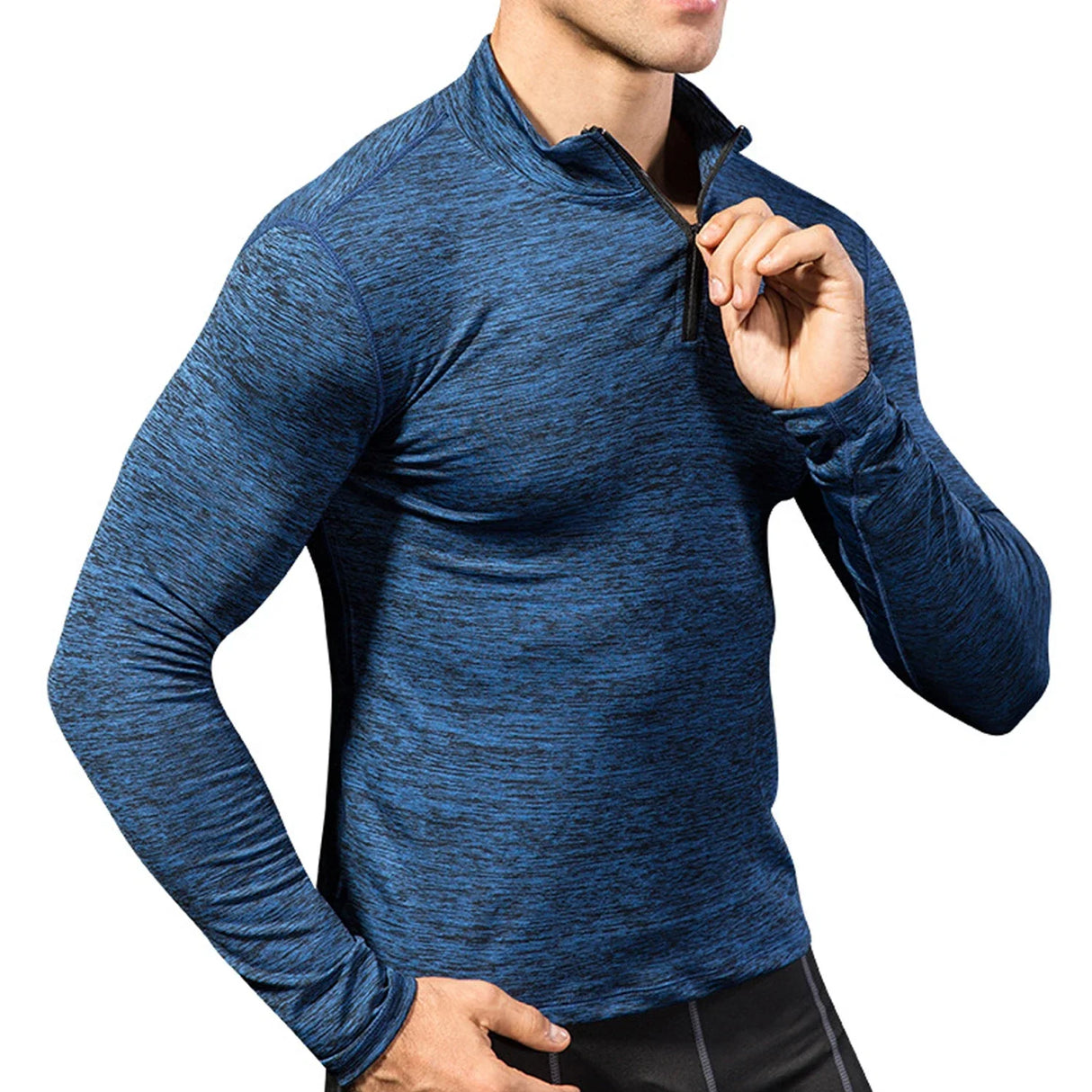 2023 Autumn Winter High Collar Shirt Men Compression