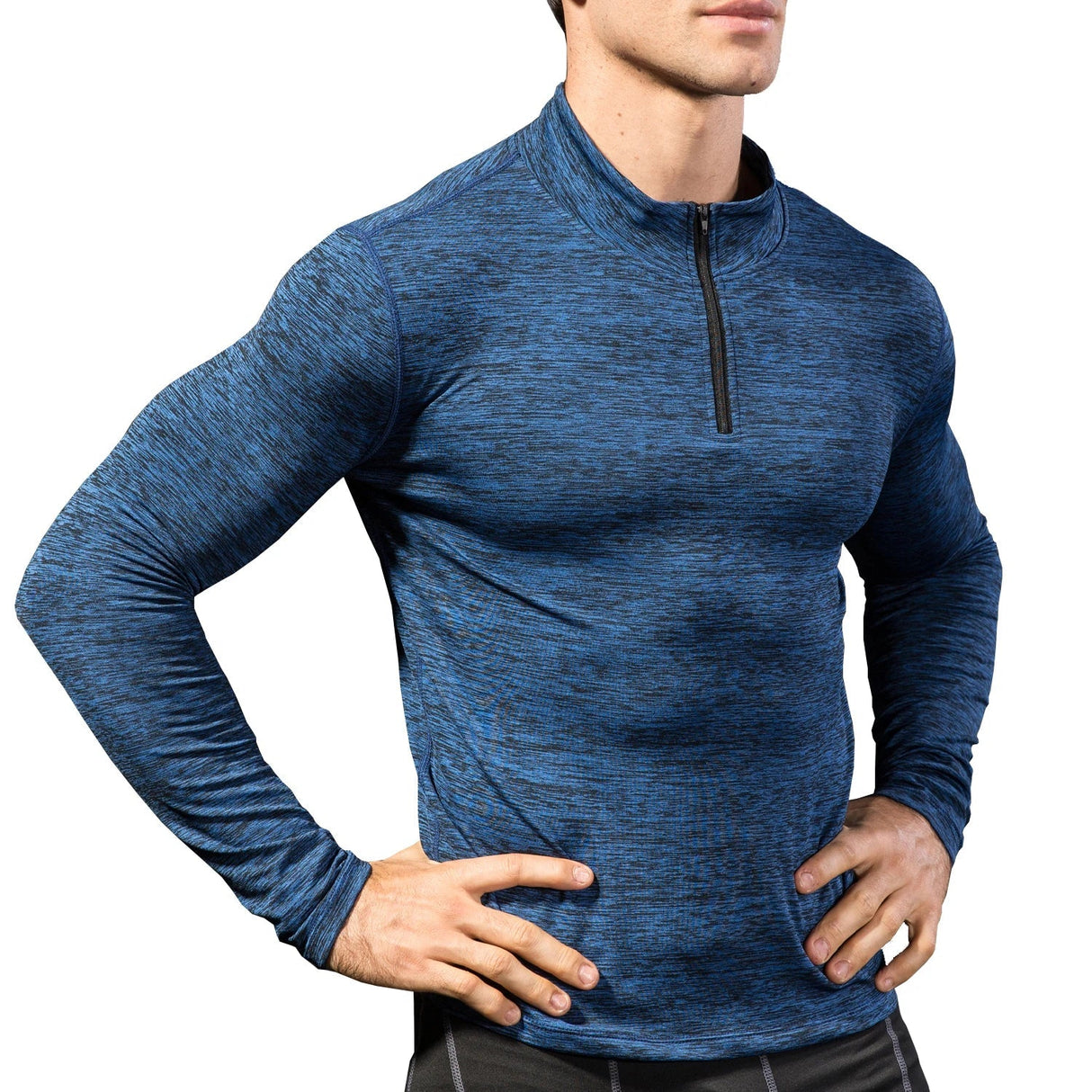 2023 Autumn Winter High Collar Shirt Men Compression