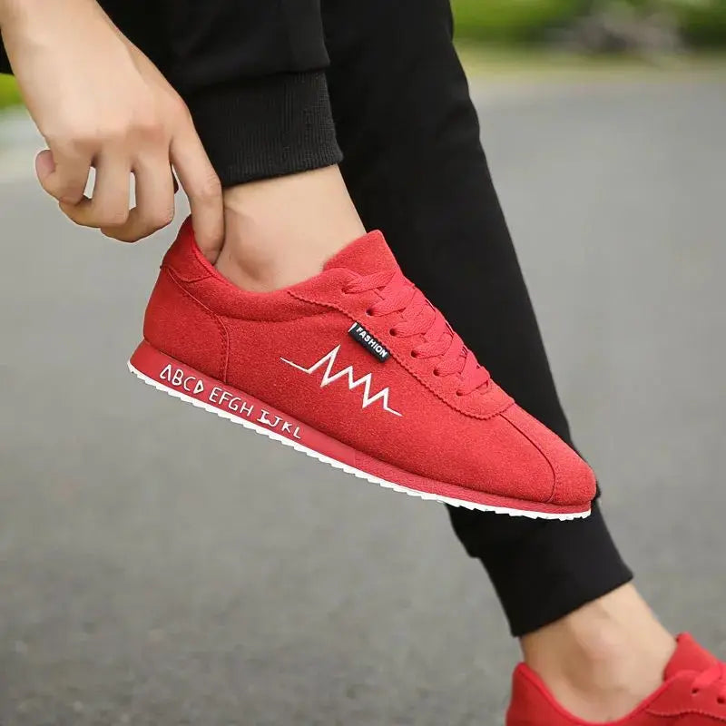 2023 Men's Red Summer Low Canvas Sneakers – Breathable Trainers
