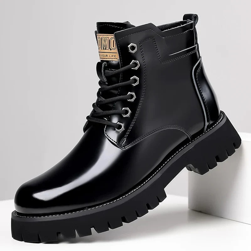 2023 Men's Retro High Top Cowhide Work Boots – Polished Leather
