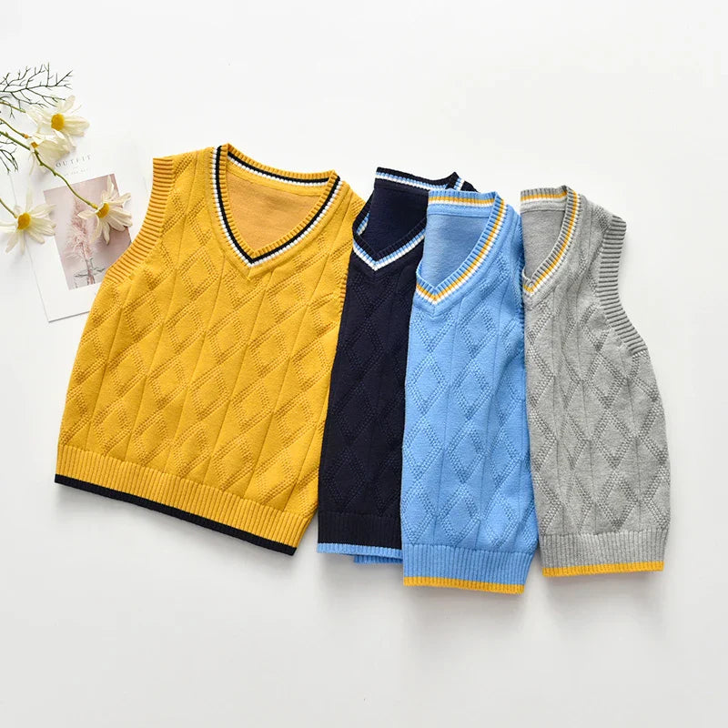 2023 Ins New Fashion Boys Sweater Vest Children