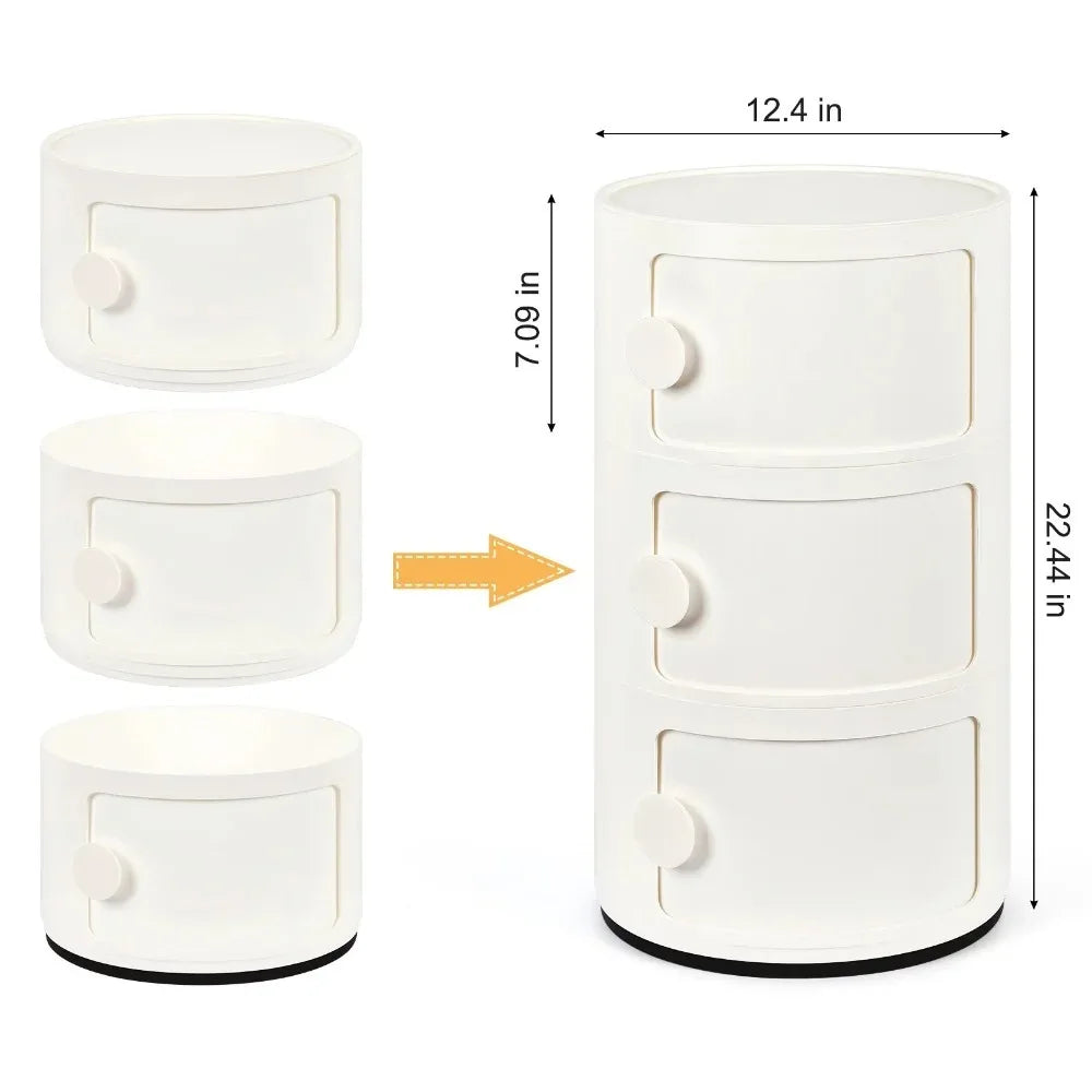 2023 New 3 Drawer Sliding Barrel Modern Bedroom