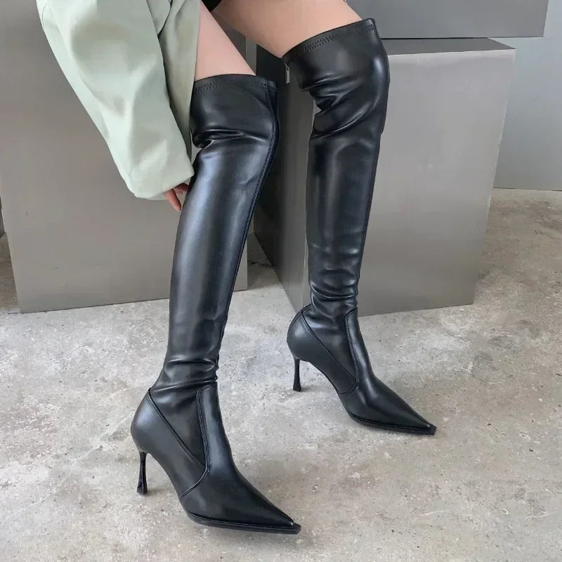 2023 Ladies Over Knee Leather Boots