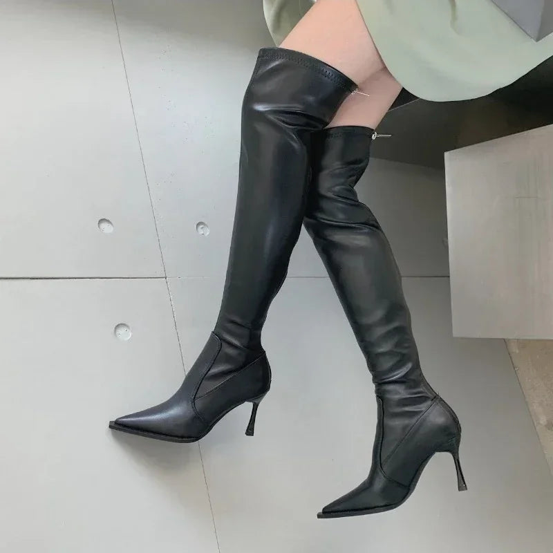 2023 Over The Knee Leather Boots for Women