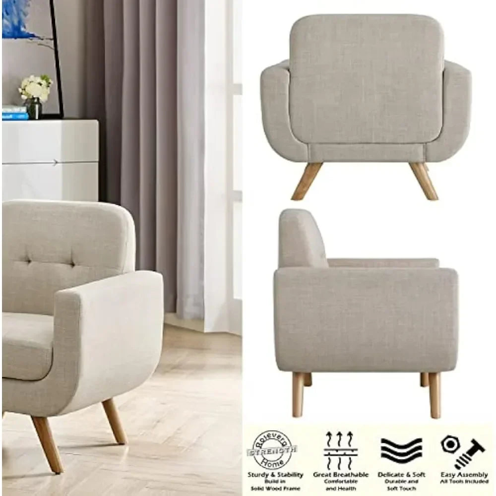 2023 Rosevera Elena Contemporary Accent Armchair with Linen