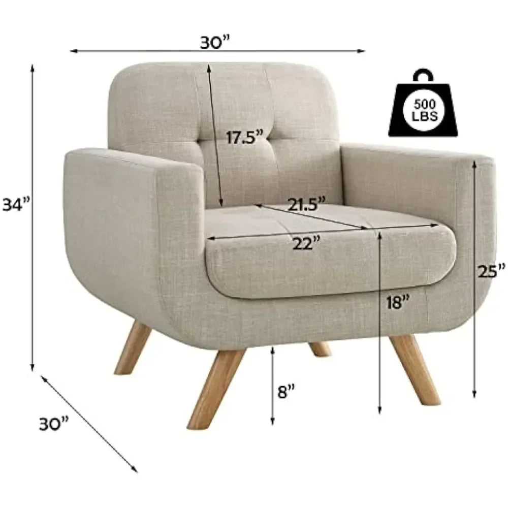 2023 Rosevera Elena Contemporary Accent Armchair with Linen